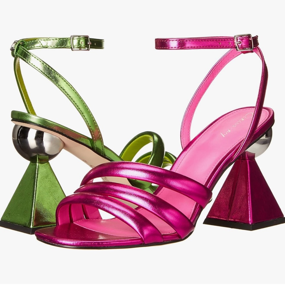 CIRCUS BY SAM EDELMAN
Bobbie Ankle Strap Sandal In Pink/Wasabi Metallic NWT
